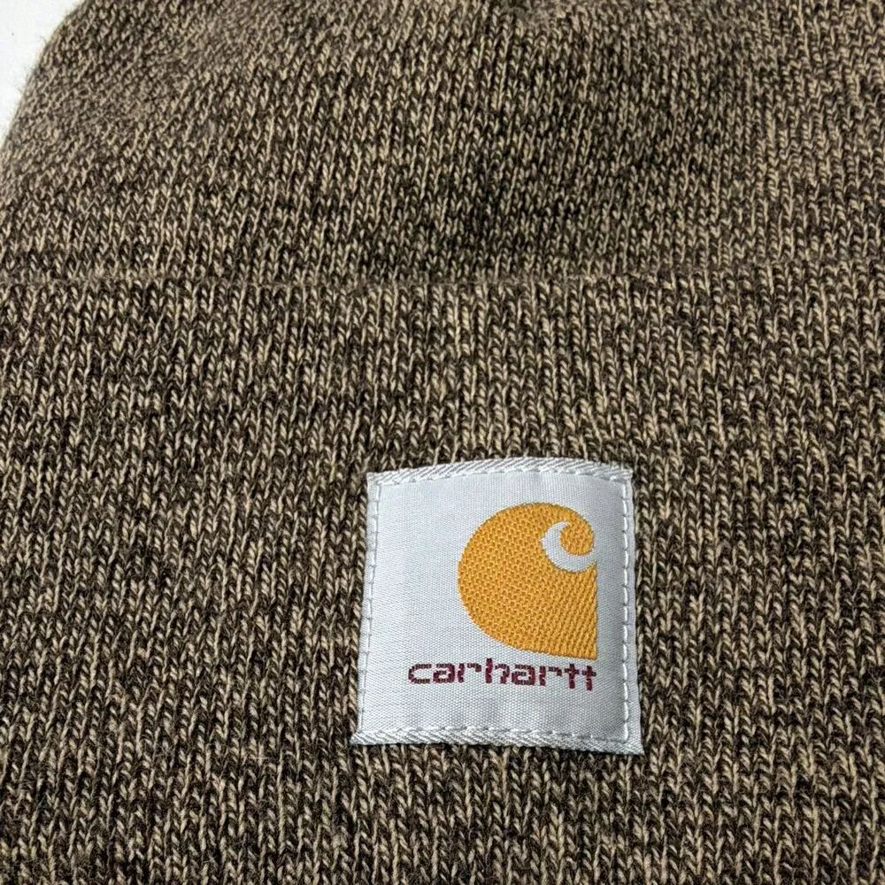 Carhartt Brown Knit Beanie Hat Solid Pattern Men's One Size Fits All